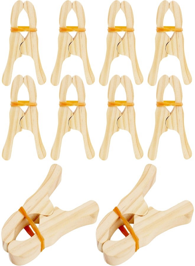 Norcoin 10 Pcs Wooden Game Clips Set Wood Play Clips Fort Building Clips Wooden Fort Clips Game Silk Clips for Kids School Playground Building Games - Image 1